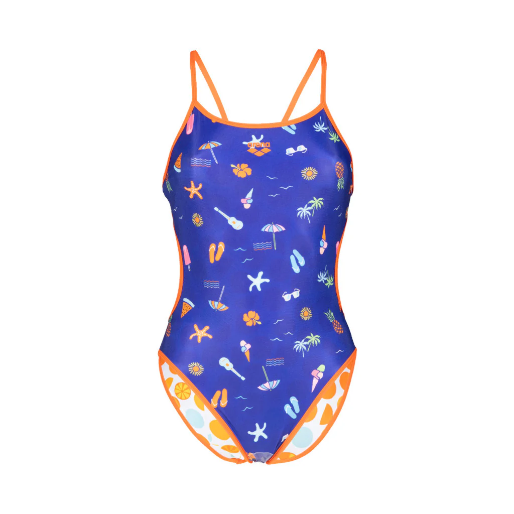 Arena Challenge Back Reversible, Badeanzug, Damen, wendbar, mango/multi, blau/orange - Image 2