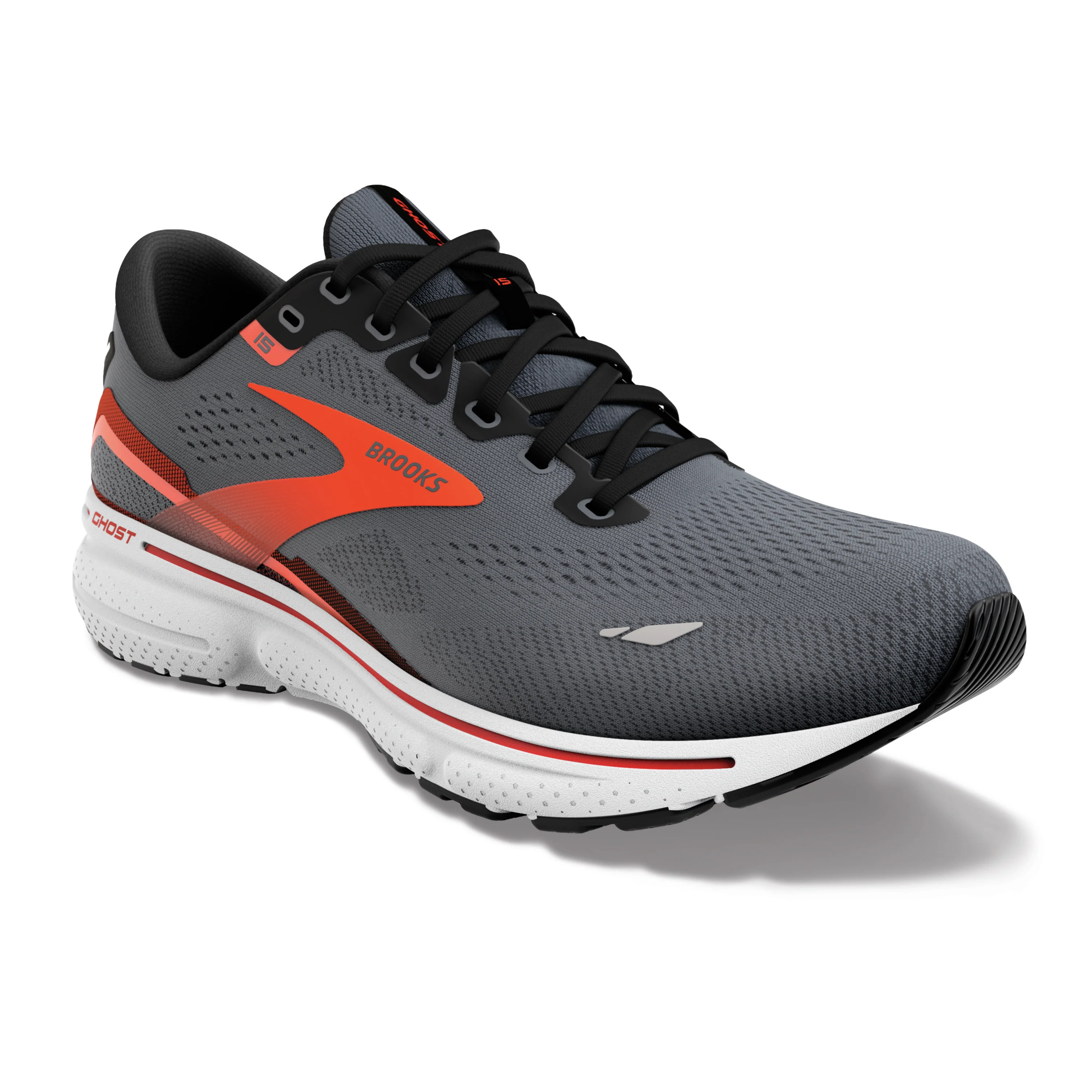Brooks Ghost 15, Herren, ebony/black/spicy orange, grau/schwarz/orange - Image 3