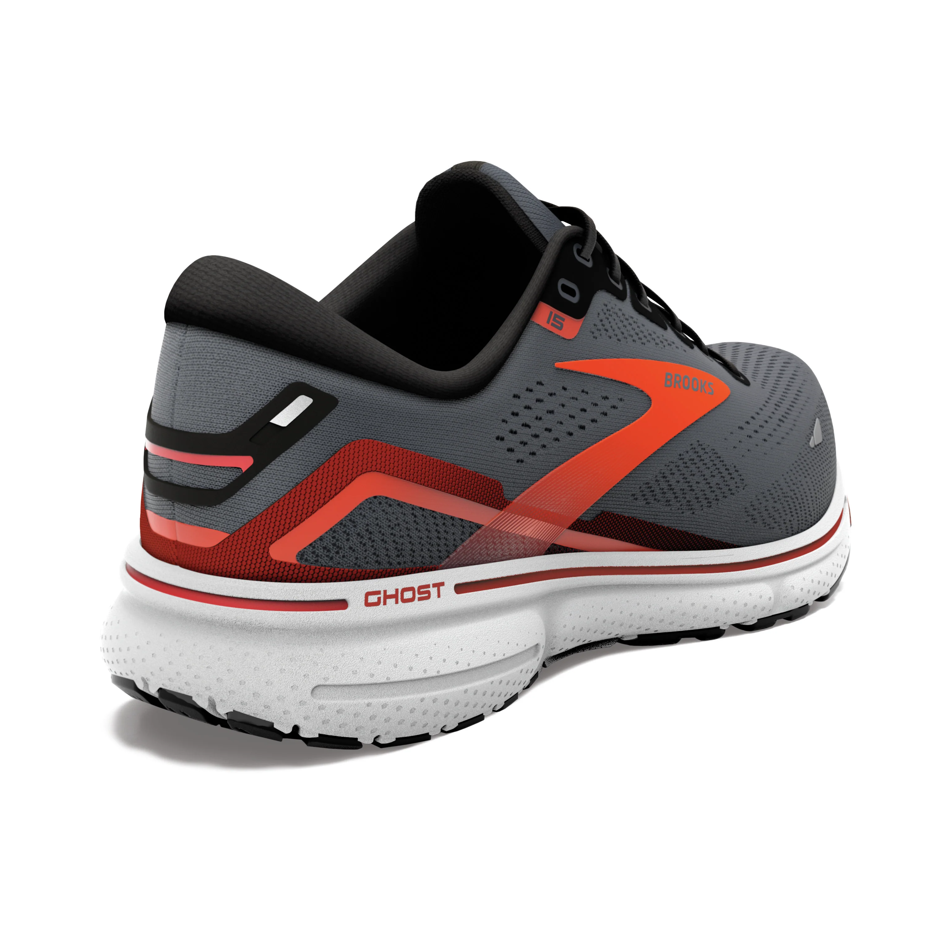 Brooks Ghost 15, Herren, ebony/black/spicy orange, grau/schwarz/orange - Image 4