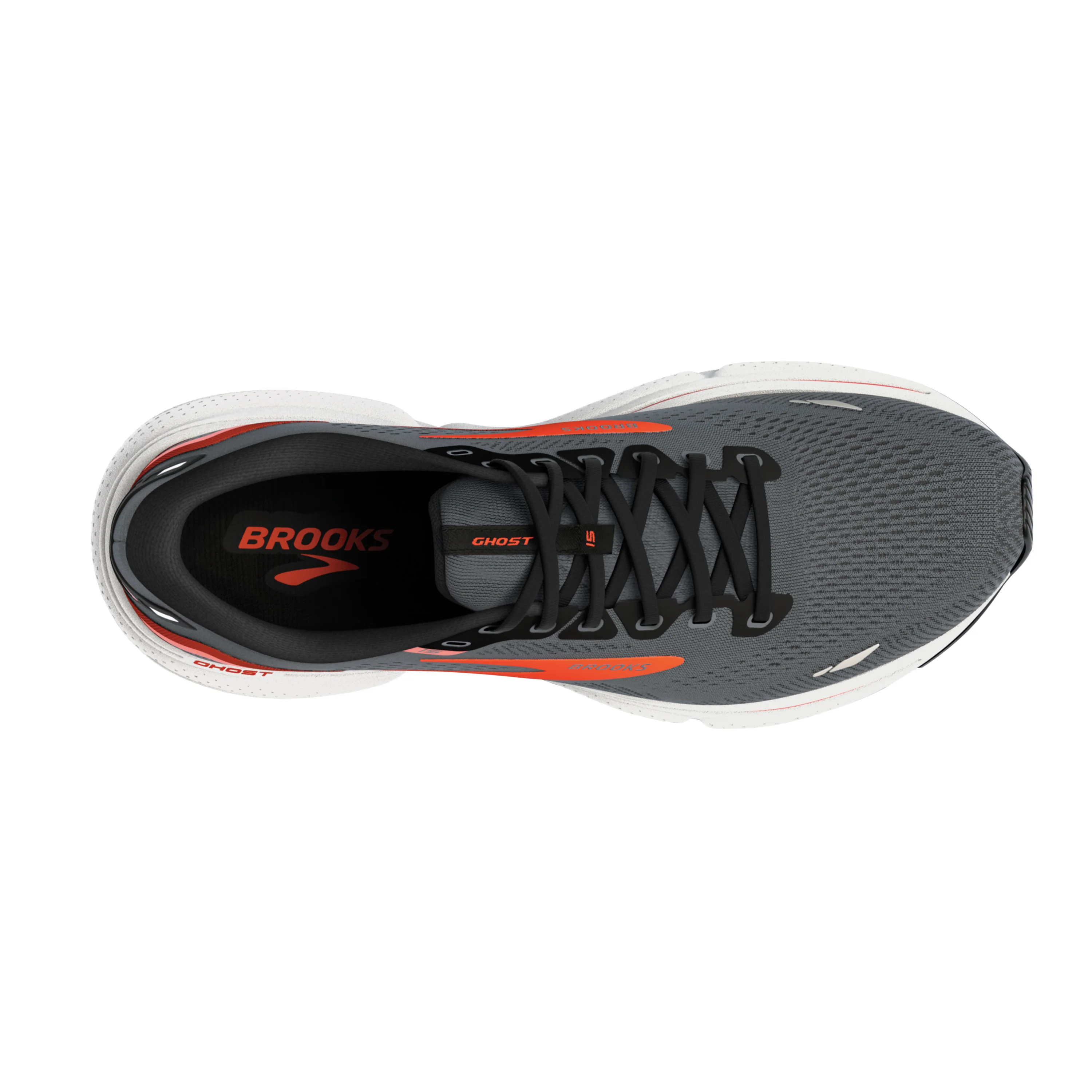 Brooks Ghost 15, Herren, ebony/black/spicy orange, grau/schwarz/orange - Image 5