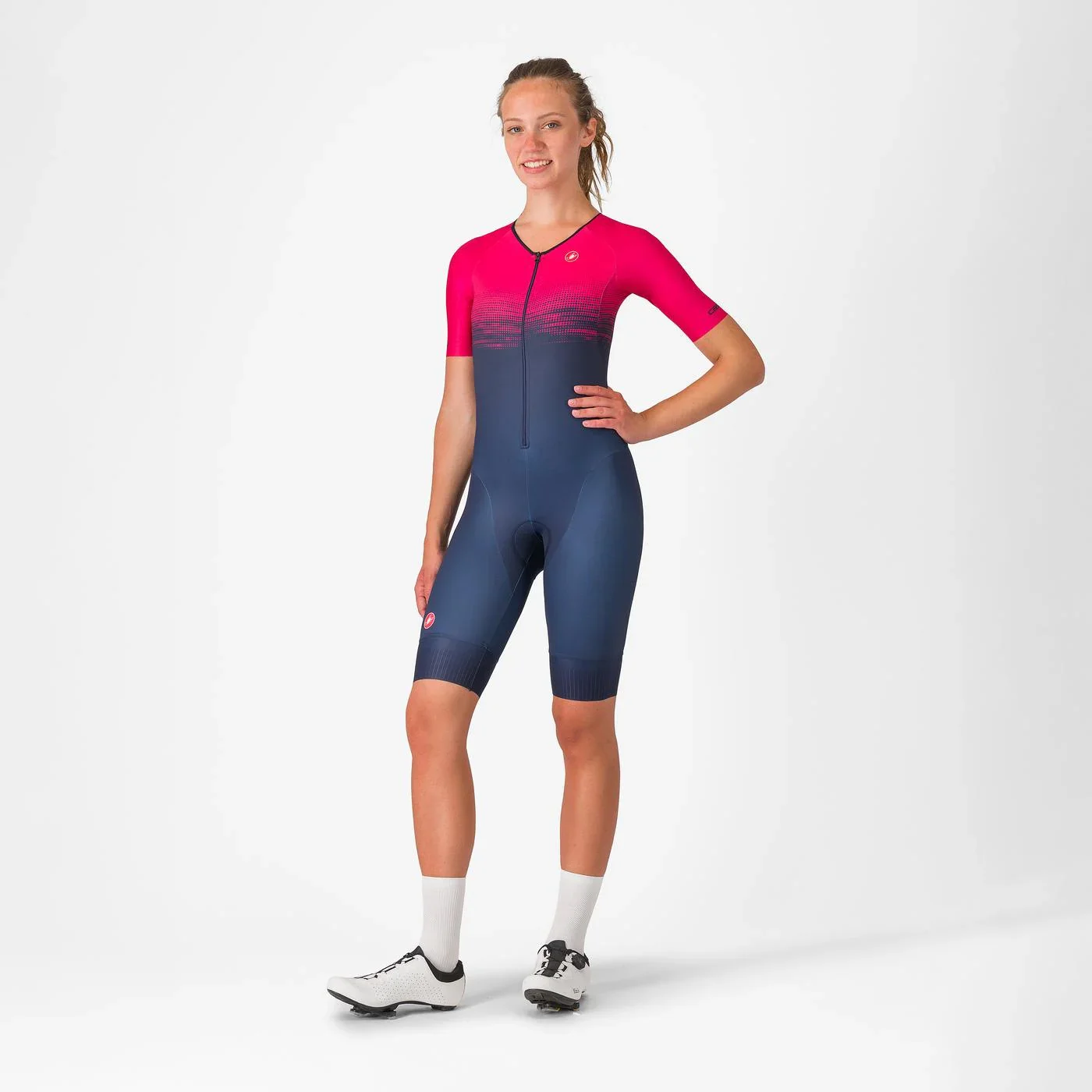 Castelli Core Tri W Short Sleeve Trisuit, Damen, Begian Blue/Bright Rose - Image 6