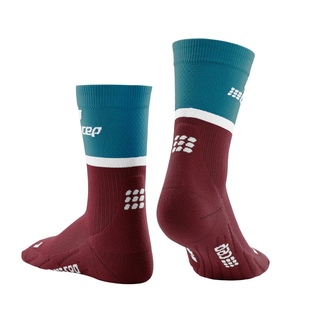 CEP The Run Compression Socks - Mid Cut, Herren, petrol/dark red, petrol/dunkelrot - Image 2