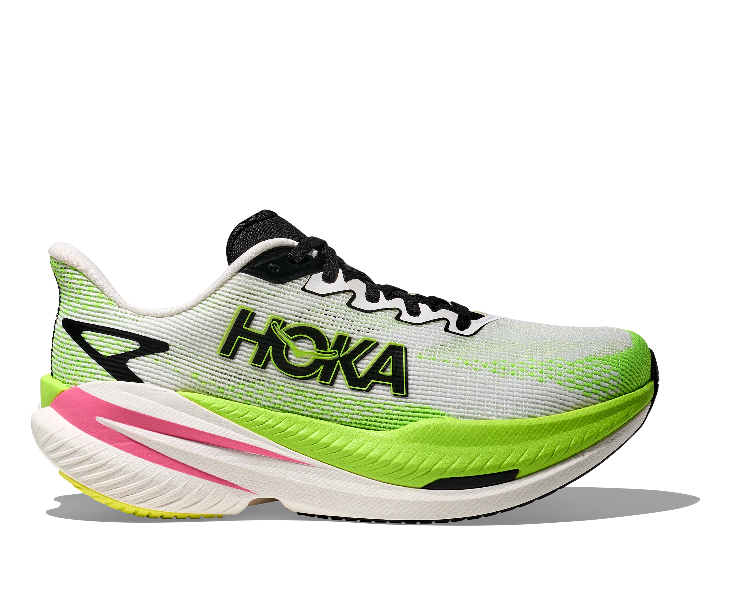 Hoka Mach X 3, Laufschuhe, Damen, White/Neon Lime
