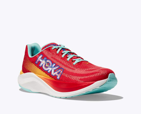 Hoka Mach X, Laufschuhe, Herren, Cerise / Cloudless - Image 7
