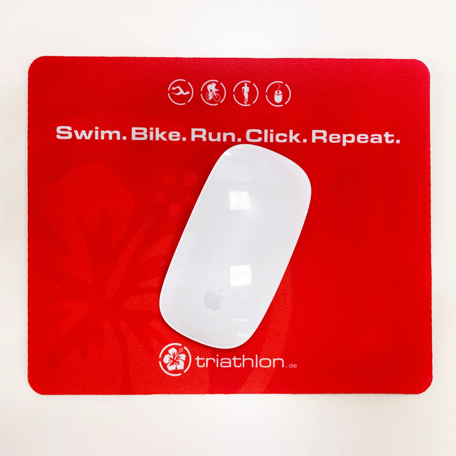 triathlon.de Mousepad swim.bike.run.click.repeat, red/white - Image 2
