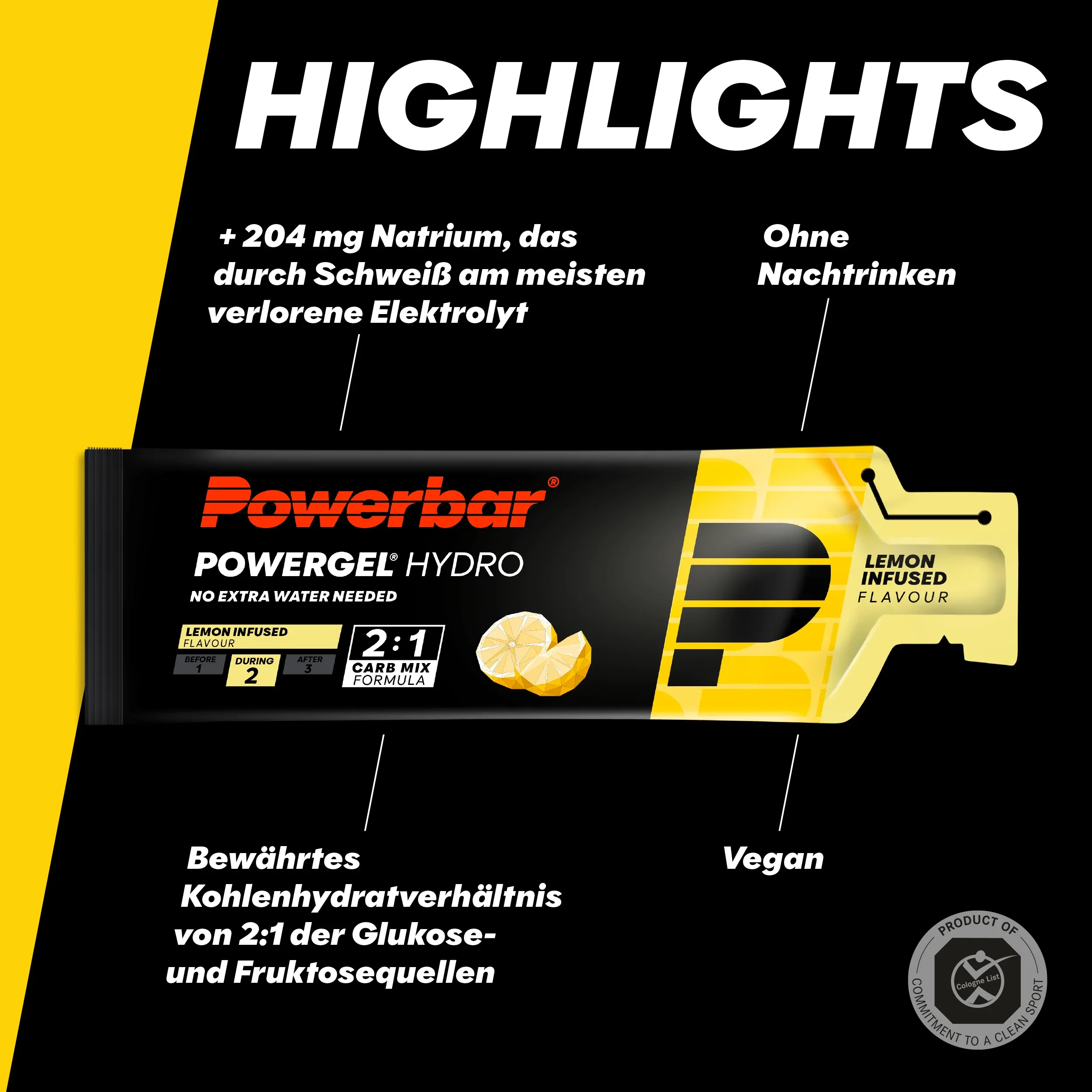Powerbar Powergel Hydro, Lemon Infused, 67ml - Image 2