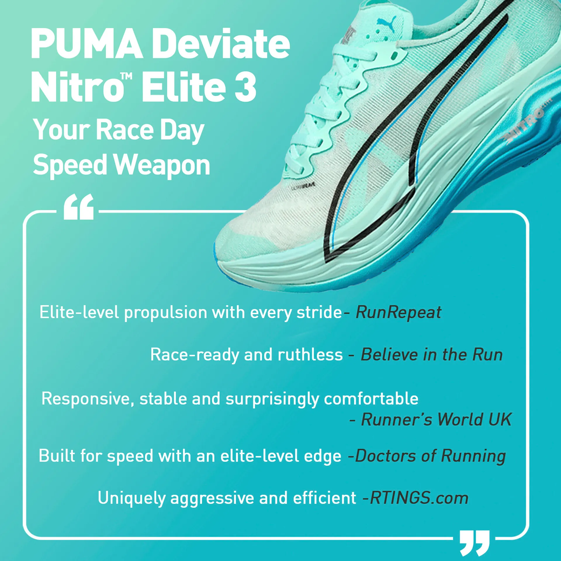 Puma Deviate Nitro Elite 3, Laufschuh, Herren, Mint Melt/ Speed Blue - Image 7