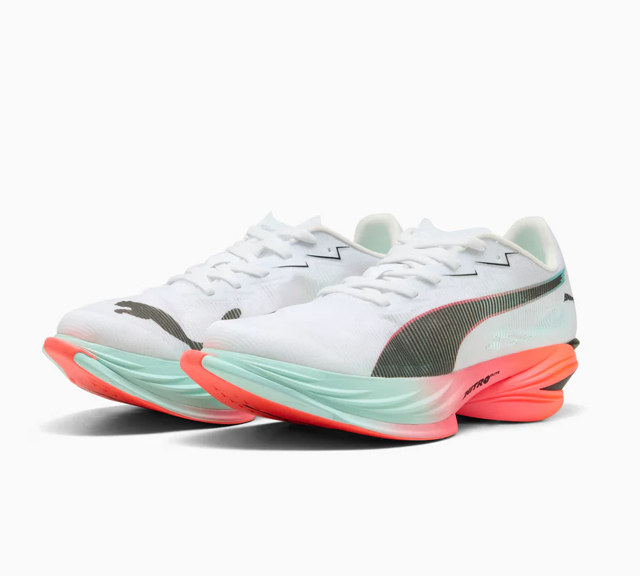 Puma FAST-R NITRO Elite 3, Laufschuhe, Damen, Puma White/Glowing Red/Mint Melt - Image 5