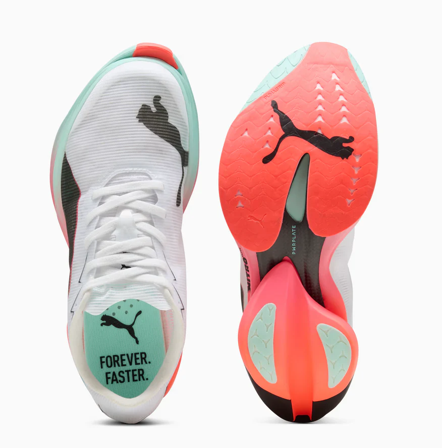 Puma FAST-R NITRO Elite 3, Laufschuhe, Damen, Puma White/Glowing Red/Mint Melt - Image 6