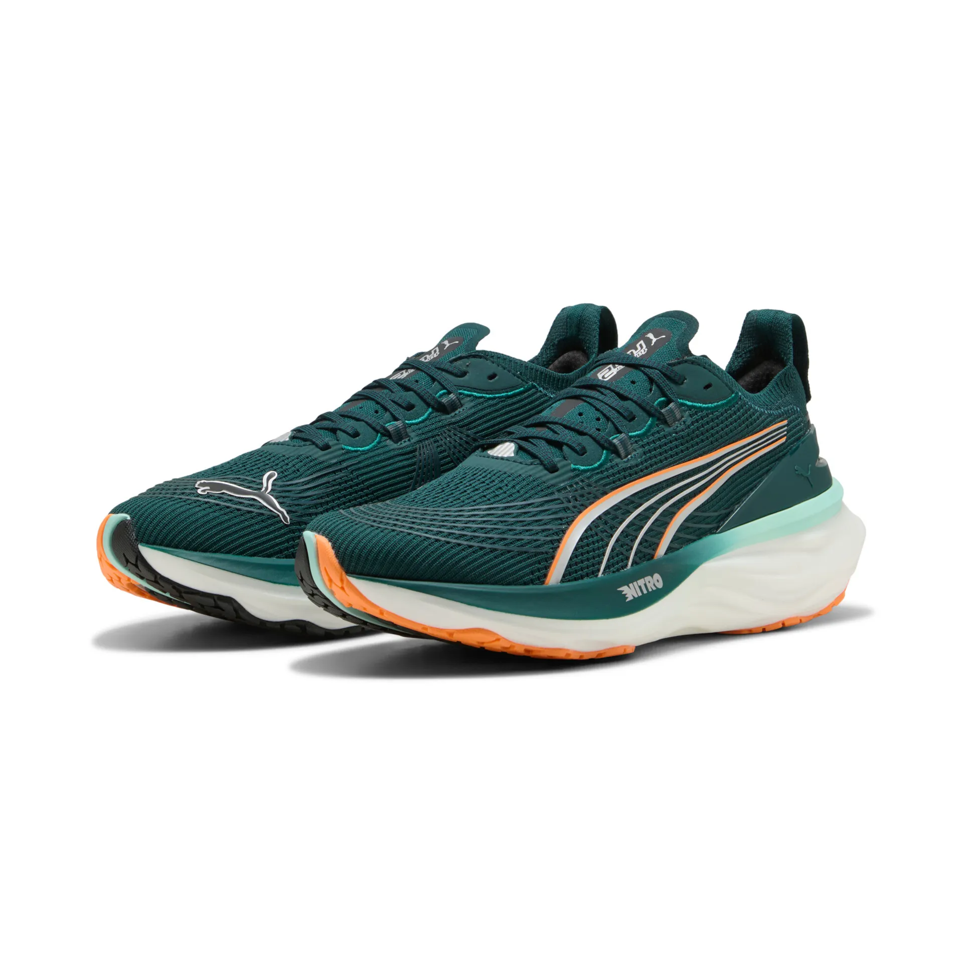 Puma ForeverRun NITRO 2, Laufschuhe, Herren, Green Terrain/Heat Fire - Image 5