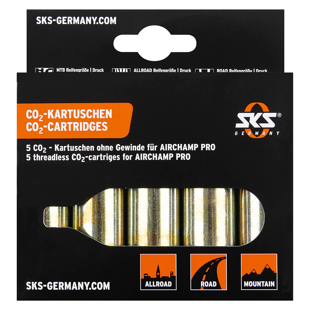 SKS CO2 Kartuschen, 16g, ohne Gewinde, 5 Stück