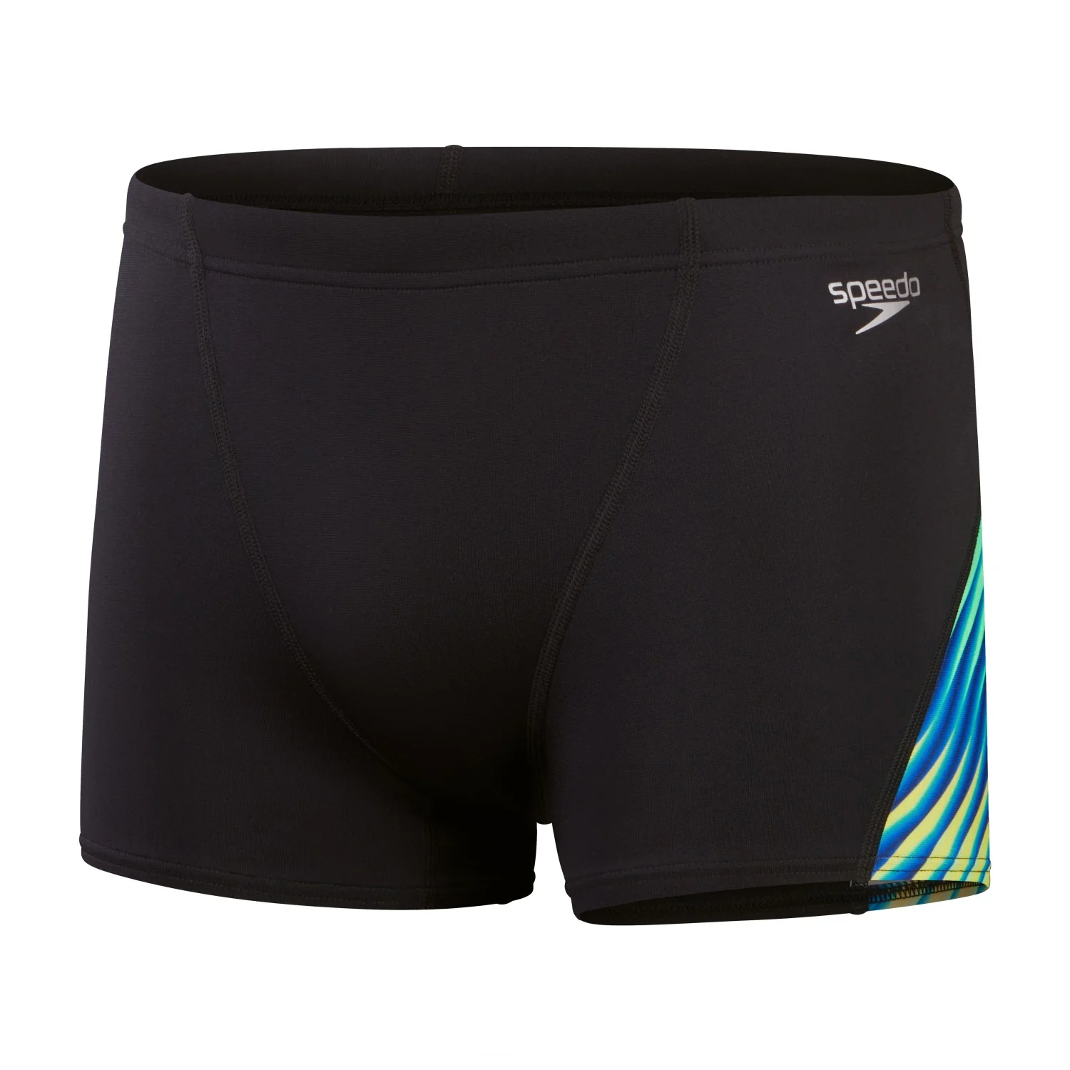 Speedo Aquashorts mit V-Schnitt, Digitalprint, Herren, schwarz/blau/grün - Image 2