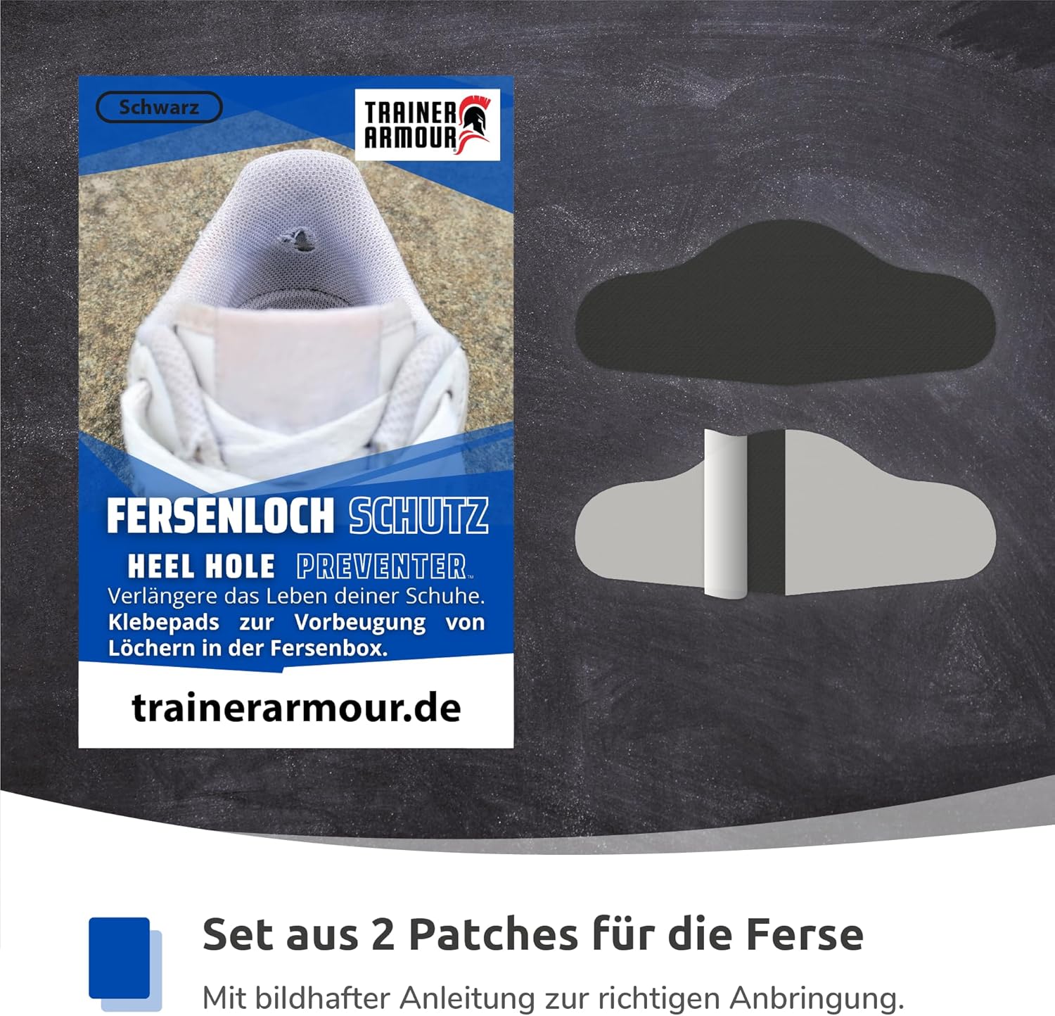 Fersenloch-Schutz, TRAINER ARMOUR, Heel Hole Preventer, schwarz - Image 2