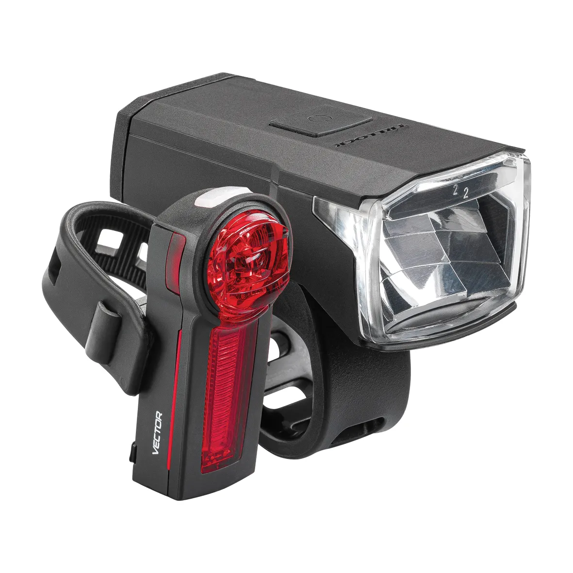 Trelock LS 440 LIGHTHAMMER 40 LUX USB / LS 740 I-GO® VECTOR (Set), Fahrradbeleuchtung