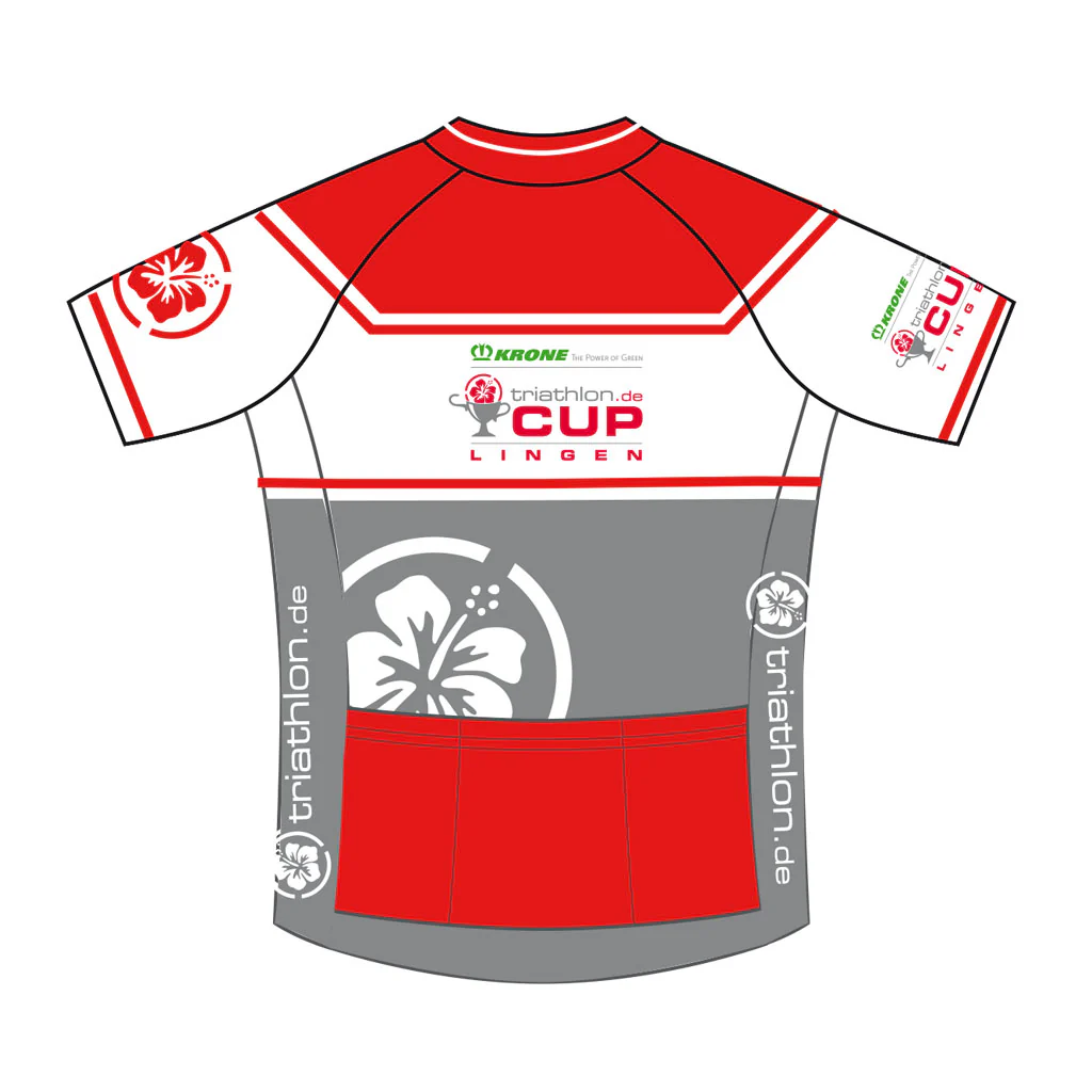 triathlon.de Basic Radtrikot, Herren, grau/weiß/rot, triathlon.de Cup Lingen 2019 - Image 2