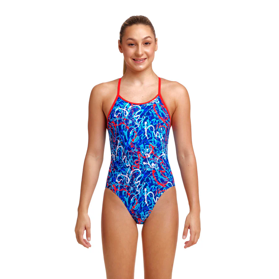 Way Funky Funkita Diamond Back One Piece Mr Squiggle, Badeanzug, Kinder - Image 2