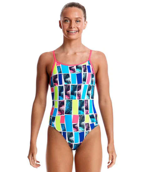 Way Funky Funkita, Diamond Back One Piece Palm Bar, Badeanzug, Kinder