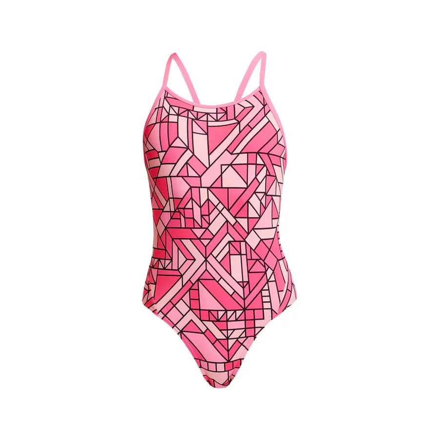 Way Funky Funkita, Diamond Back One Piece Pink Pieces, Badeanzug, Kinder