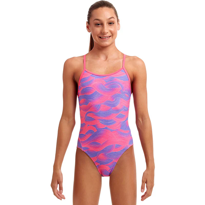 Way Funky Funkita Eco Twisted One Piece Sunset Swirl, Badeanzug, Kinder
