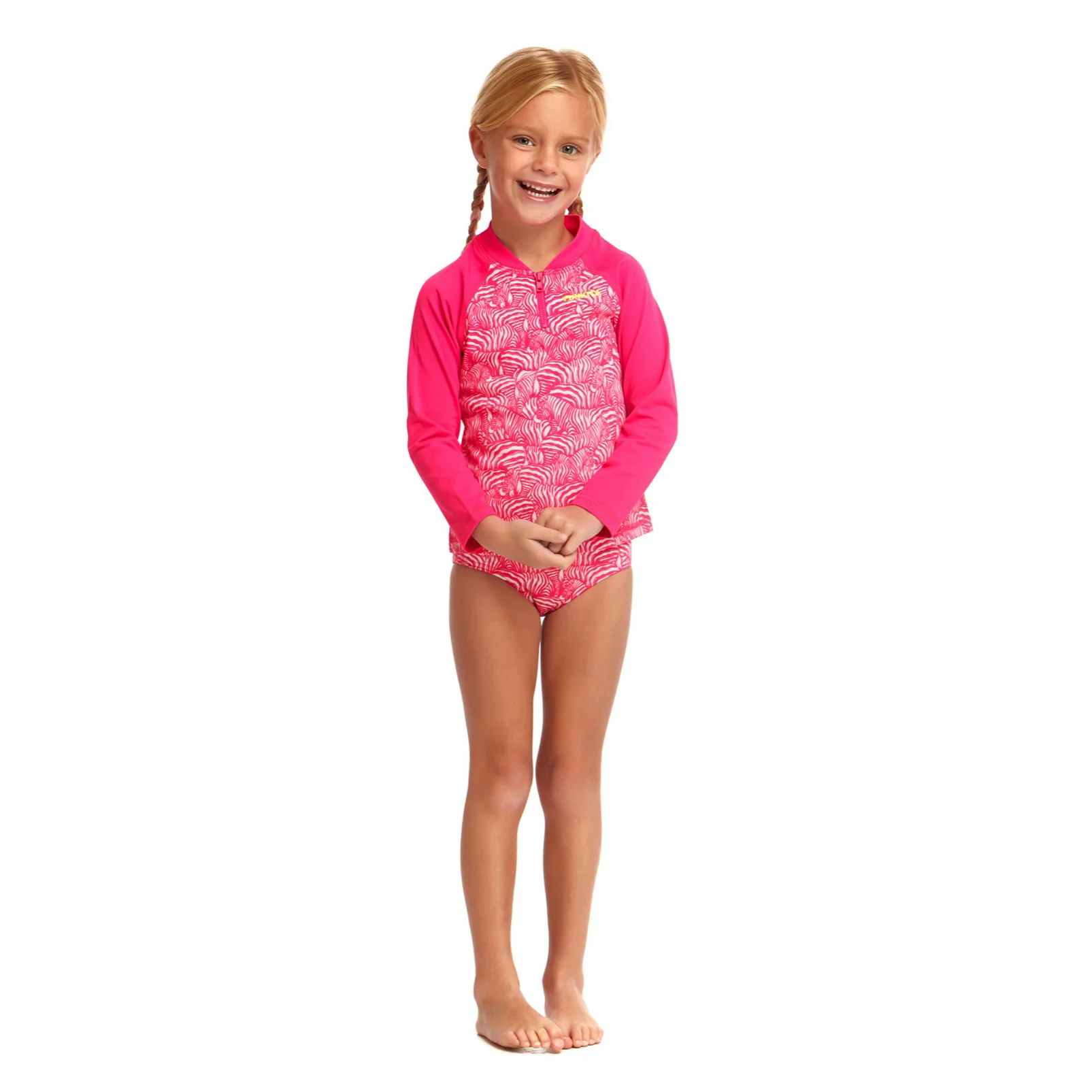 Way Funky Funkita, Eco Zippy Rash Vest Painted Pink, Langarm - Badeoberteil, Kinder - Image 2