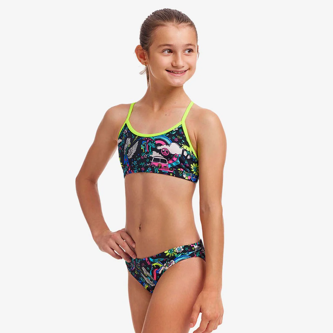 Way Funky Funkita, Racerback Two Piece Hippy Dippy, Zweiteiler-Badeanzug, Kinder