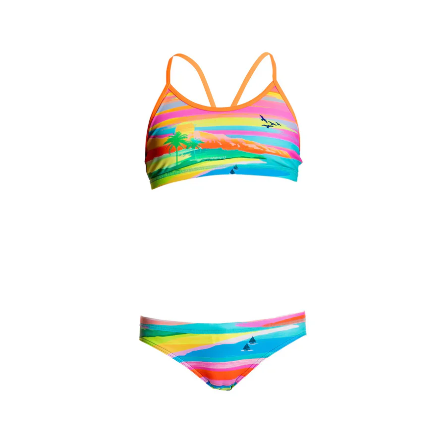 Way Funky Funkita, Racerback Two Piece Pina Colada, Zweiteiler-Badeanzug, Kinder