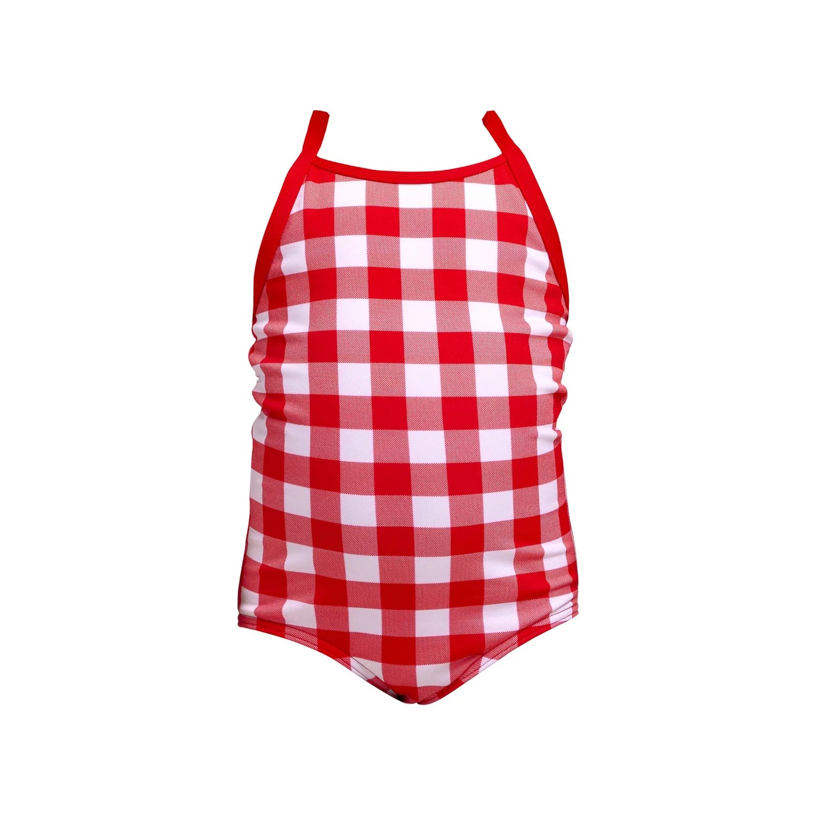 Way Funky Funkita, Toddler Girls Printed One Piece Red Checker, Badeanzug, Kinder