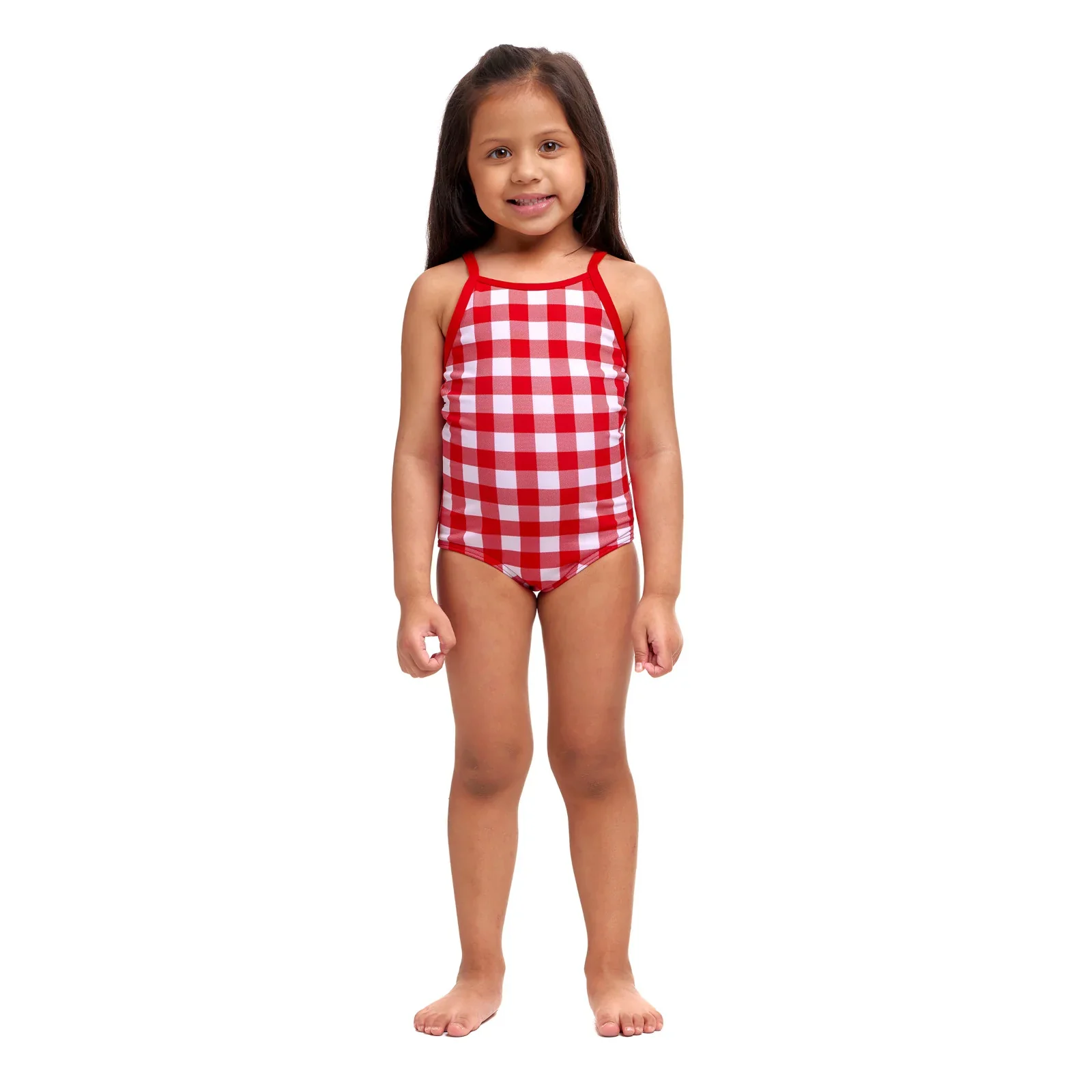 Way Funky Funkita, Toddler Girls Printed One Piece Red Checker, Badeanzug, Kinder - Image 2