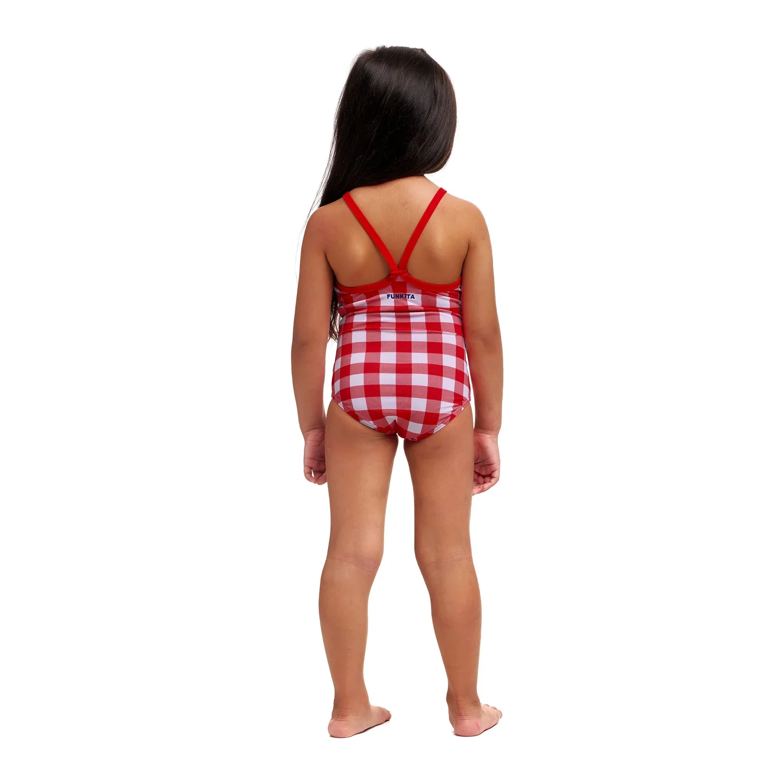 Way Funky Funkita, Toddler Girls Printed One Piece Red Checker, Badeanzug, Kinder - Image 3