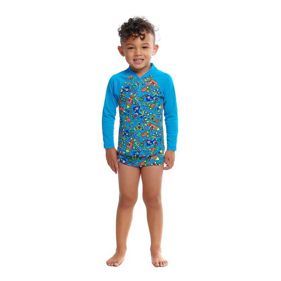 Way Funky Funky Trunks, Zippy Rash Vest Beep Beep, Langarm - Badeoberteil, Kinder - Image 2