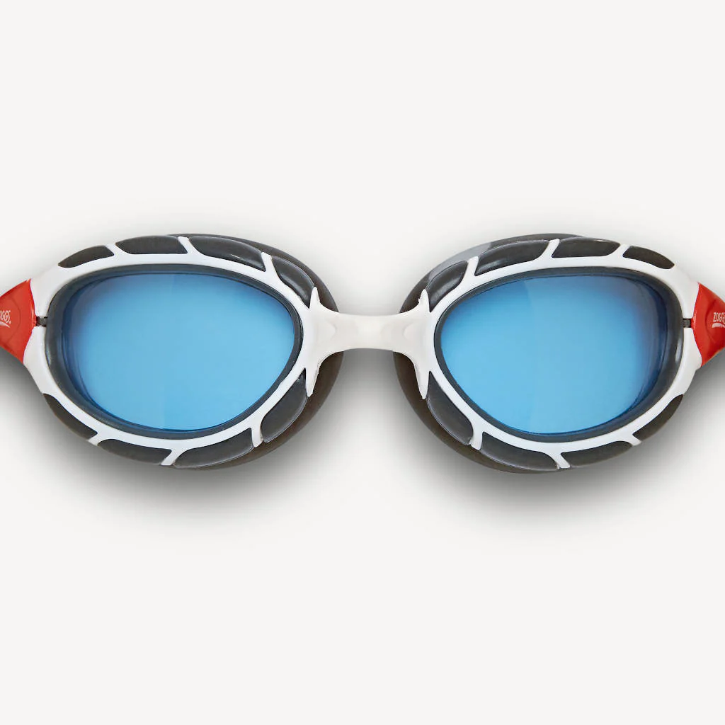Zoggs Predator, Schwimmbrille, white/red/tint, blaue Gläser, rot/weiß - Image 3