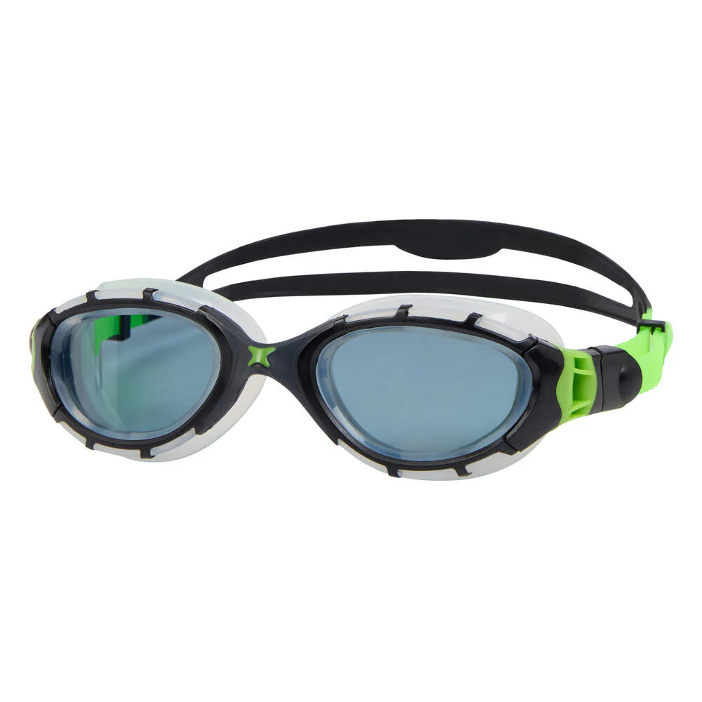 Zoggs Predator Flex, Schwimmbrille, Black Green/Tint Smoke