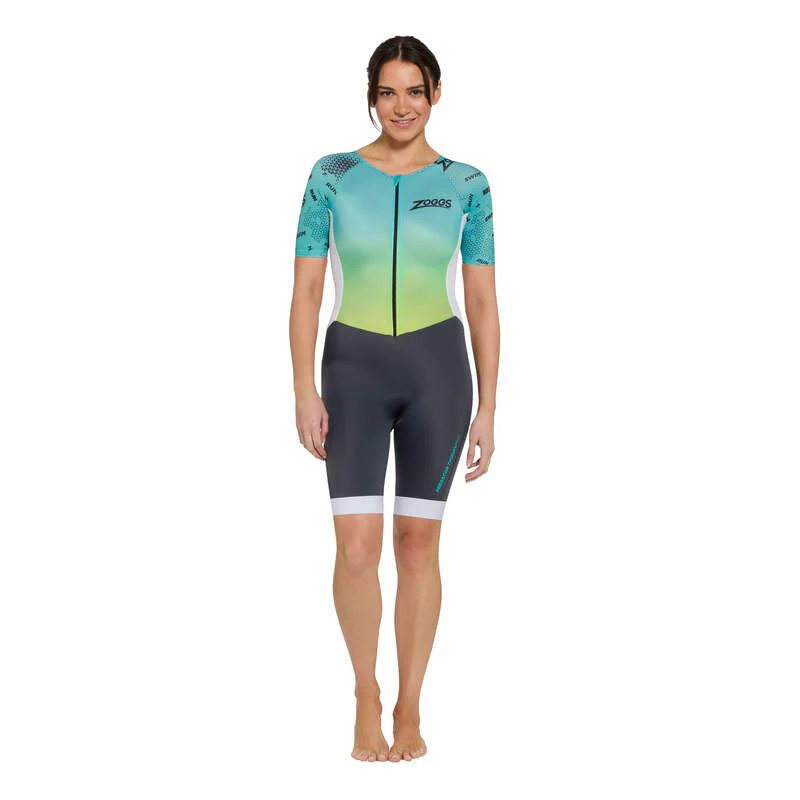 Zoggs Predator Trisuit Pro Lady, Damen, Grey/Turquoise/White - Image 9