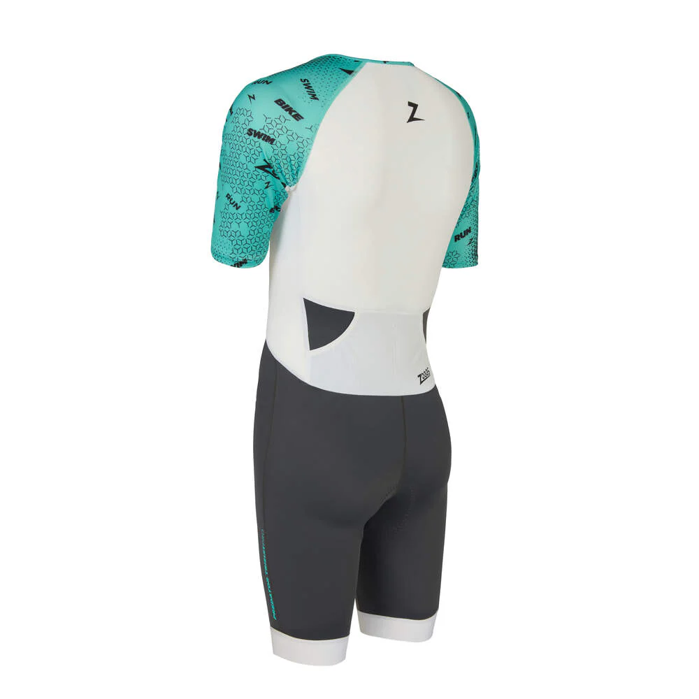 Zoggs Predator Trisuit Pro Man, Herren, Grey/Turquoise/White - Image 2