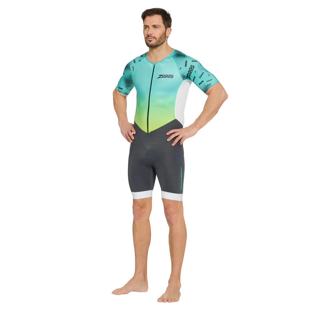 Zoggs Predator Trisuit Pro Man, Herren, Grey/Turquoise/White - Image 3