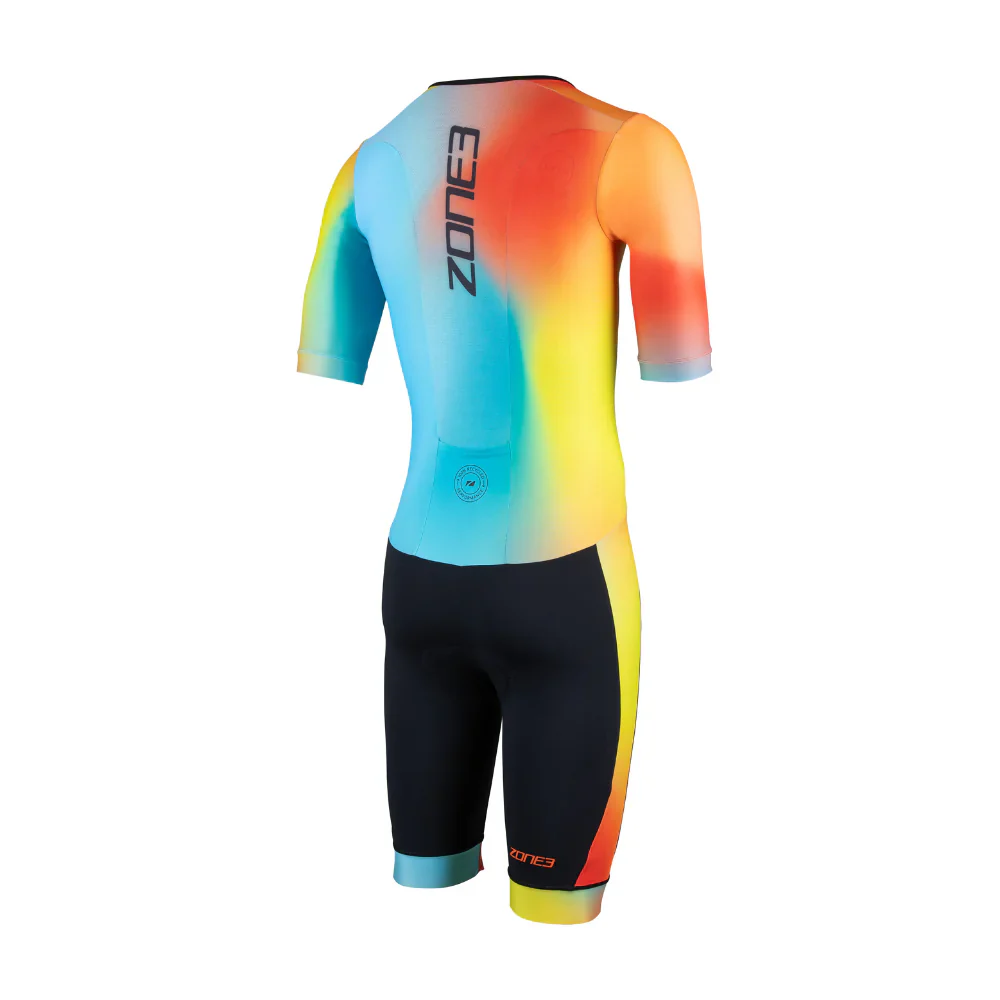 Zone3 Men's Activate Plus Short Sleeve Trisuit, Neon/Black - Image 2