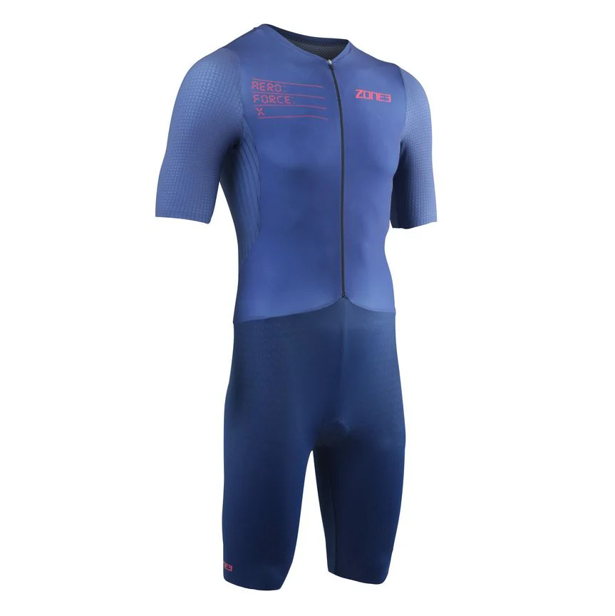Zone3 Men's Aeroforce X II Short Sleeve Trisuit, Herren, Navy