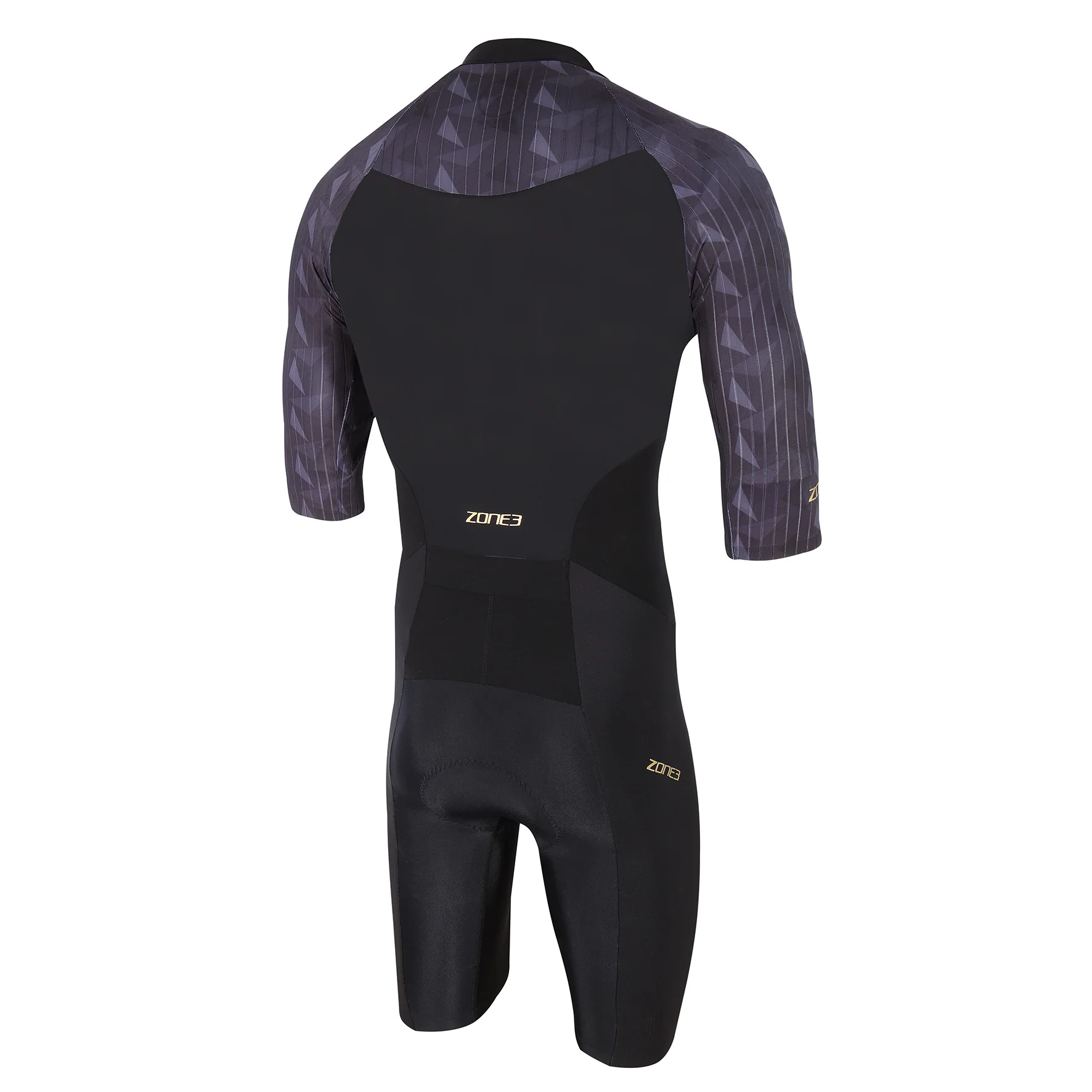 Zone3 Men's Lava Short Sleeve Trisuit- Black/Gold - Image 2
