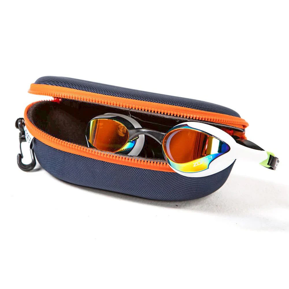 Zone3 Protective Swim Goggle Case, Schwimmbrillenetui, Navy/Orange - Image 2